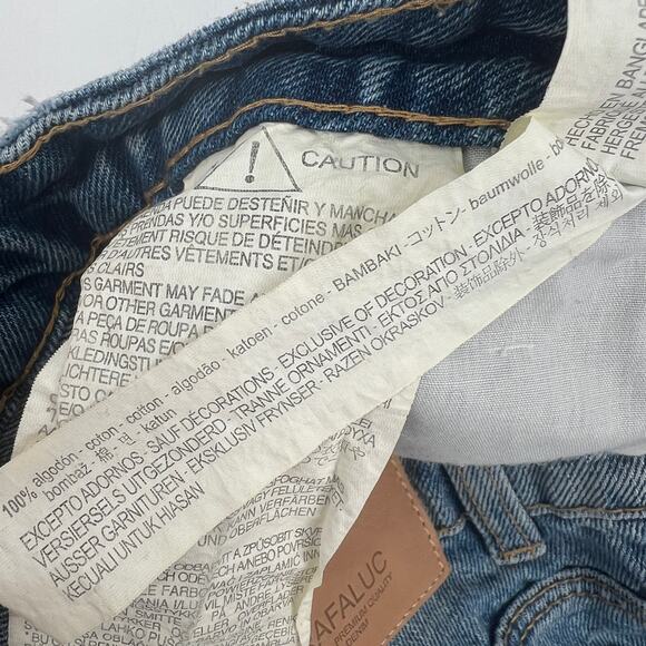 Zara Denim High-Rise Cut-Off Distressed Boho Shorts Size 6 - Picture 6 of 7